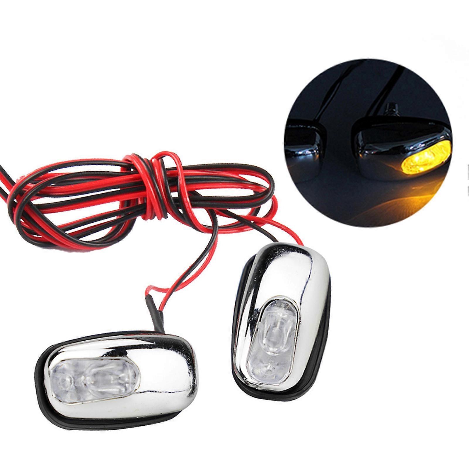 1 Pair Auto LED Light Windshield Windscreen Jet Spray Nozzle Wiper Washer Lamp