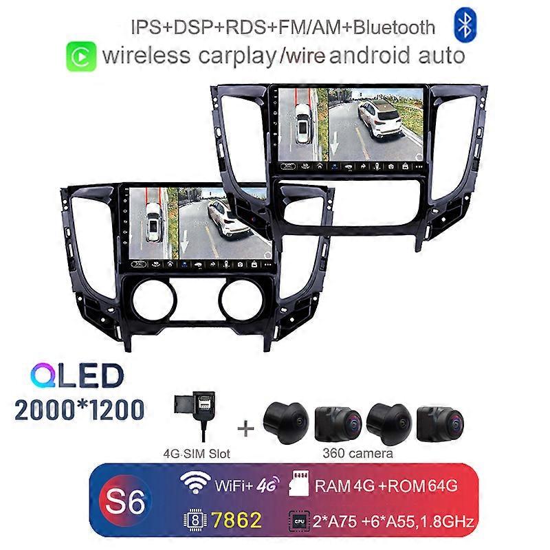 2000*1200 Carplay Auto Android 12 8G+128G Car DVD Player GPS WIFI Bluetooth RDS Radio For Mitsubishi Triton L200 MT AT 2015-2019