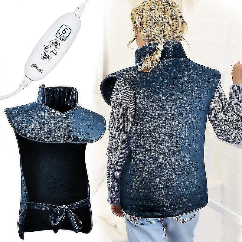 Electric Heating Pad For Back, Shoulders And Neck With Automatic Shut-off Heating Pad 60x100cm 10 Temperature Levels 9 Timer Settings Machine Washable