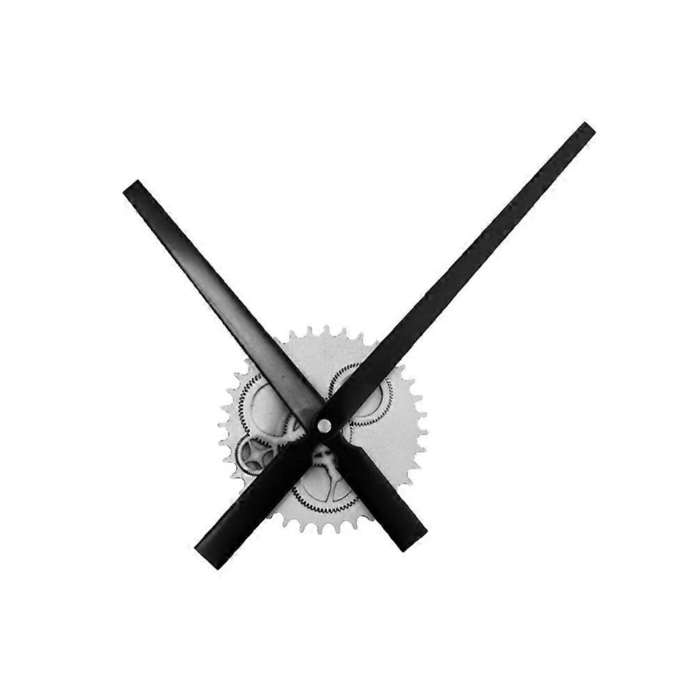 Wheel Gear Wall Clock Retro Gear Wall Clock Decor Big Pointer Wall Clock Industrail Gear Pointer Wall Clock Silver Shipment without Battery
