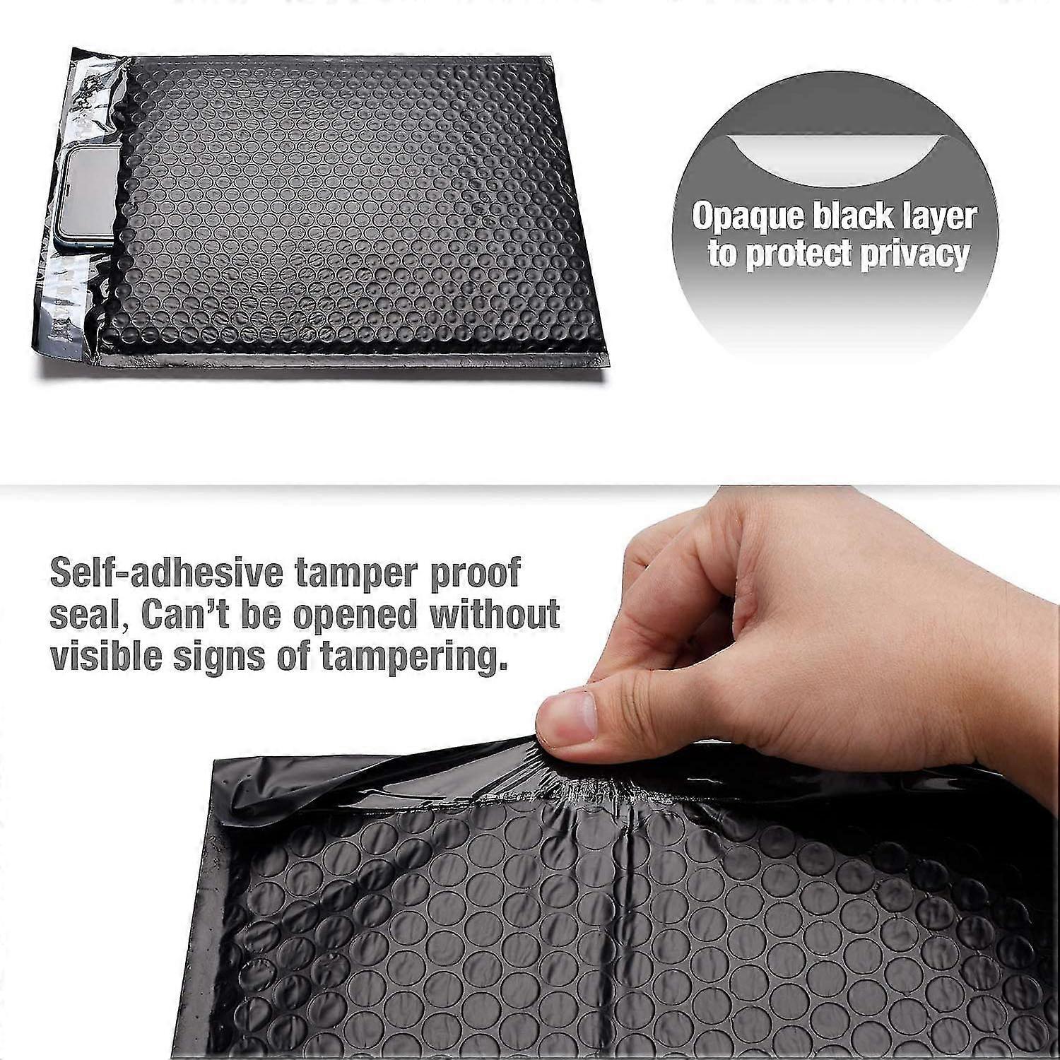 50pcs Mail Shipping Bag Mailer Poly Bubble Padded Bubble Mailer Black Mailing Envelopes For Packaging Self Seal Bubble Padding