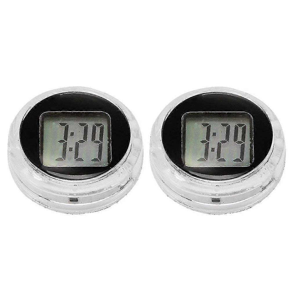 Universal Mini Motorcycle Digital Clock Watch 2pcs