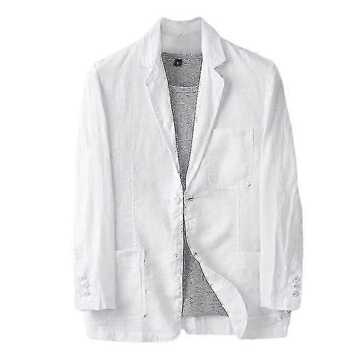 Men's Linen Blazer Lightweight Jacket Coat Two Button