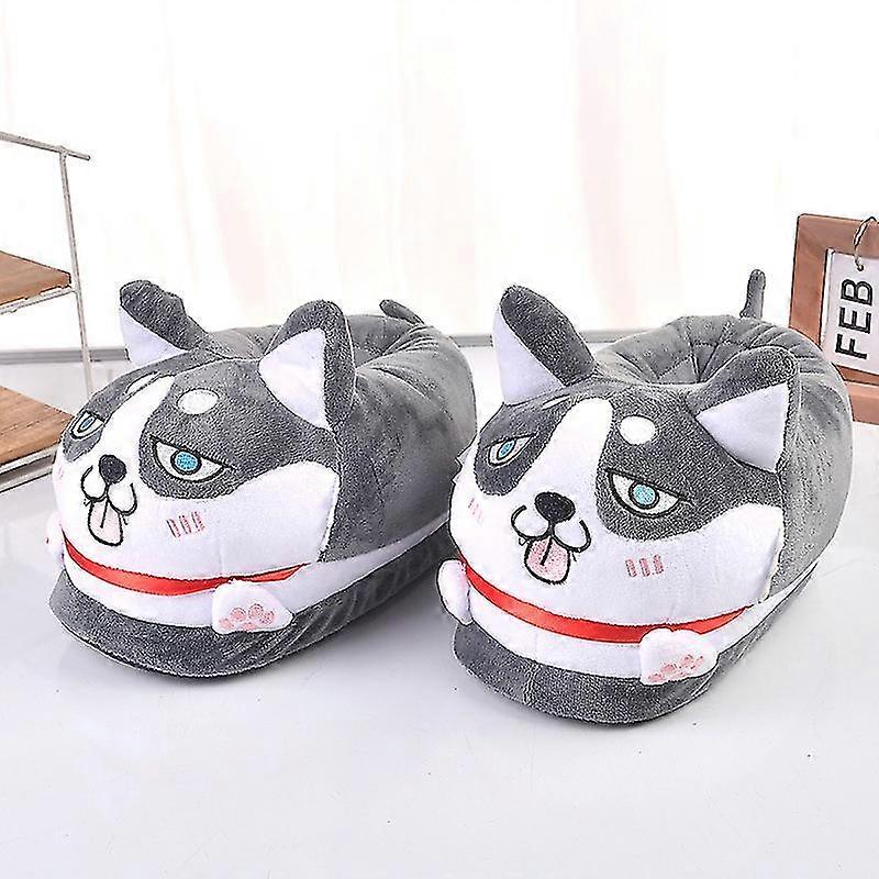 Winter Husky Funny Plush Slippers