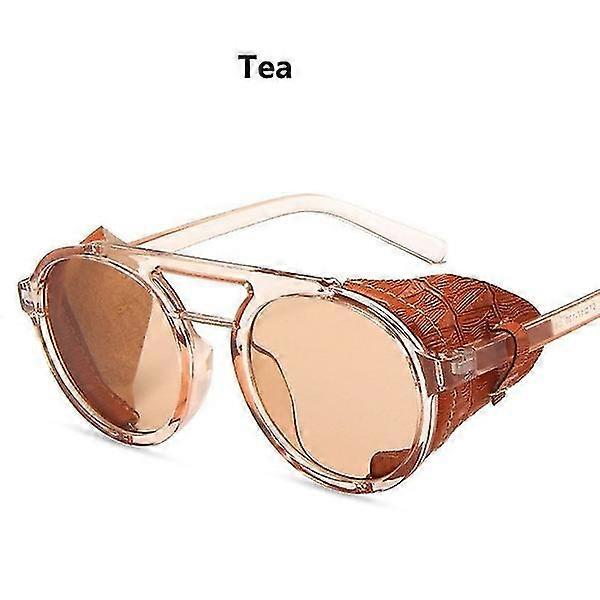 Retro Steampunk Sunglasses Men [tea Leather]