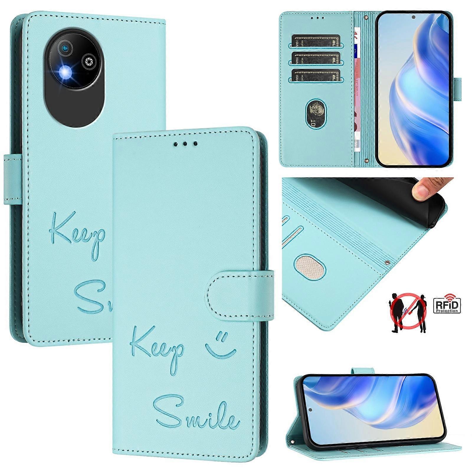 Smile RFID Leather Phone Case For ZTE Blade A35 Lite