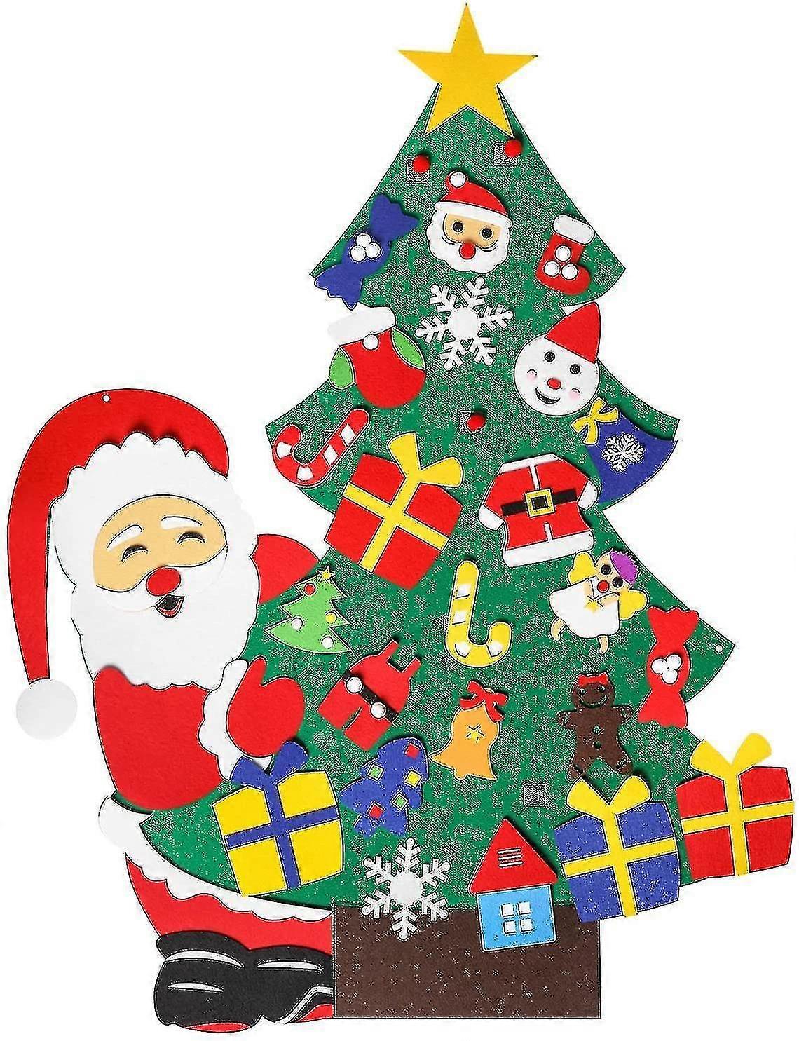 3ft Diy Felt Christmas Tree Set With 31pcs Detachable Ornaments For Toddlers