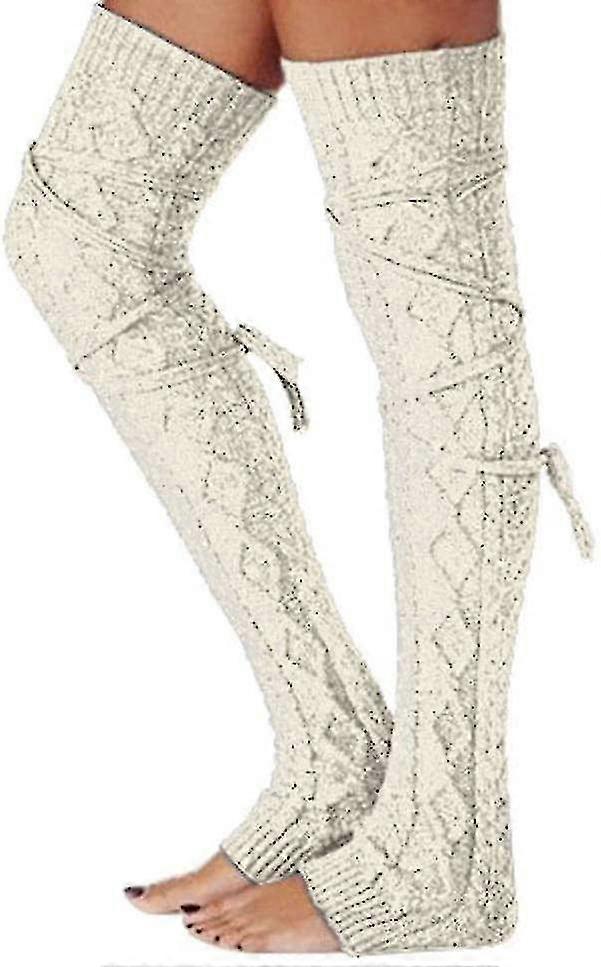 Womens Knitted Crochet Leg Warmers Boot Socks