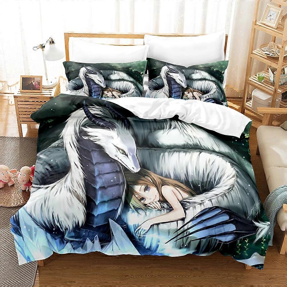 a1738 Bed Sheets ed Fantasy witch dragon Alien world Bedding Set Down Quilt Cover with Pillowcase Double Complete  Bedding3-Piece Bedding Set (1 Duvet