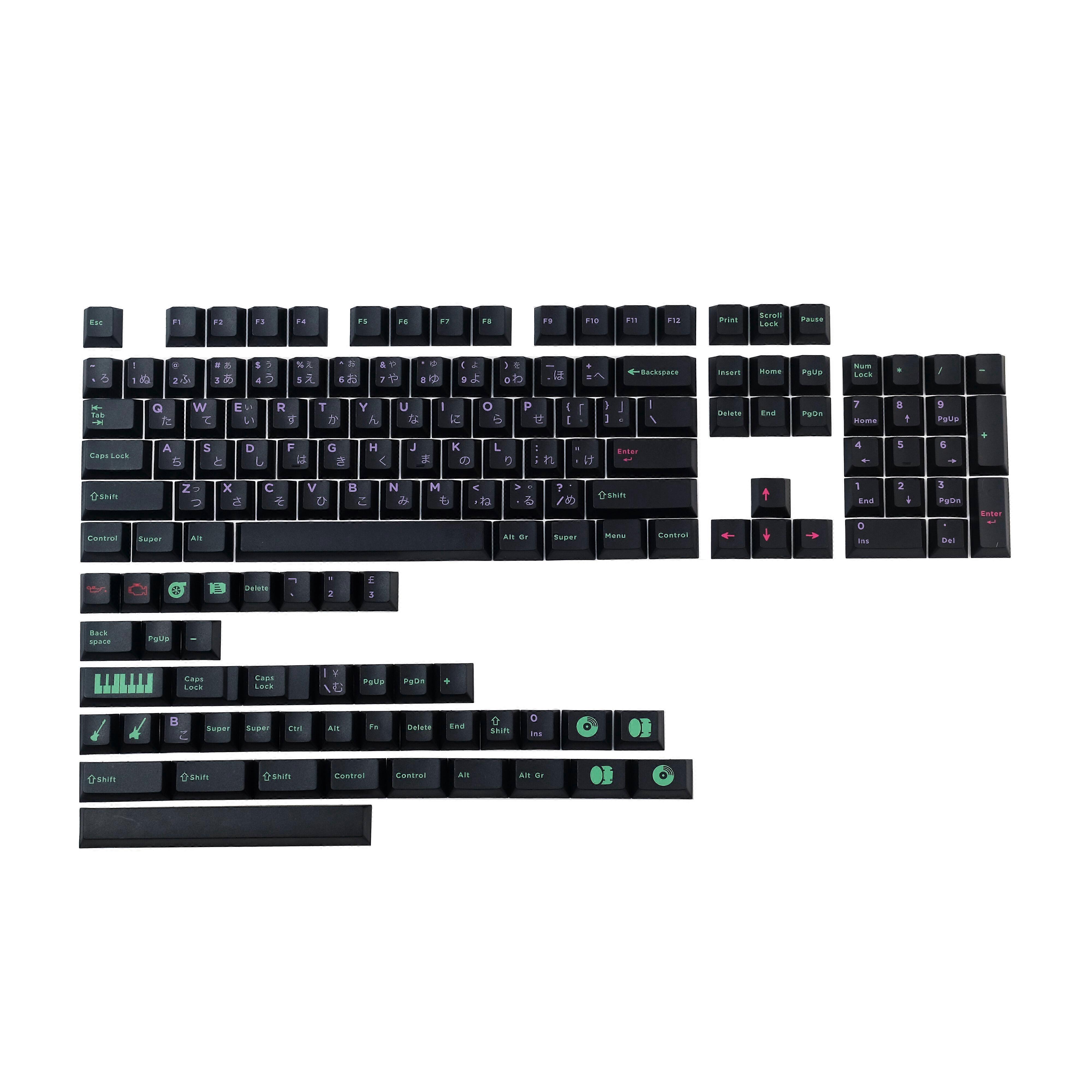 145 Keys Gmk Power Chord Punk Pbt Keycap Set Cherry Profile Sublimation Keycaps For Mechanical Keyboards