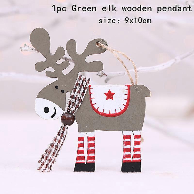 New Year 2D 3D Christmas Ornament Wooden Hanging Pendants Star Xmas Tree Bell Christmas Decorations For Home Navidad