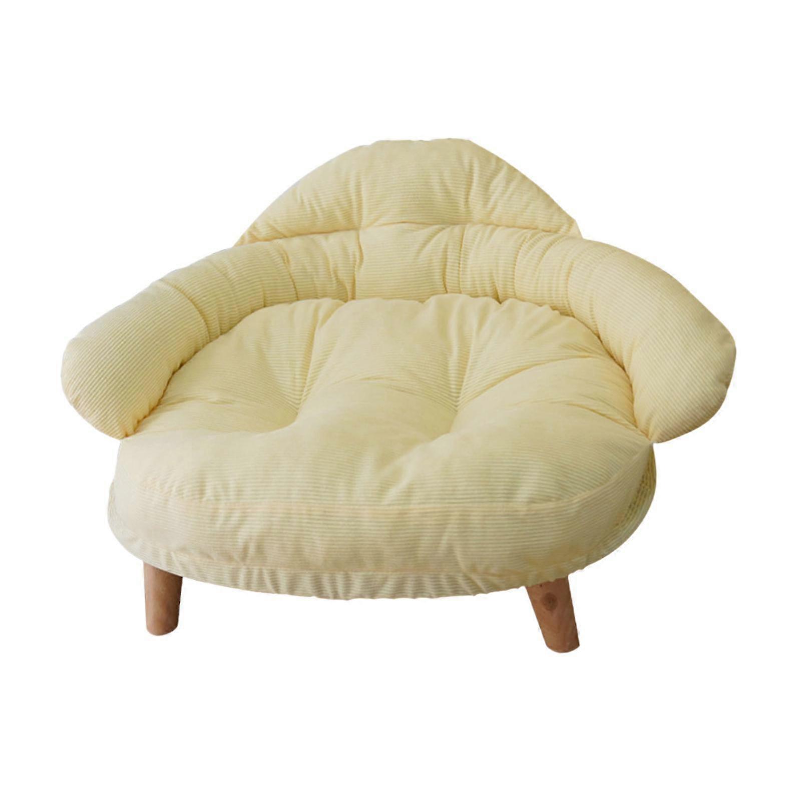 Elevated Cat Sofa Soft Comfortable Wood Frame Breed Pet Supplies Cat M