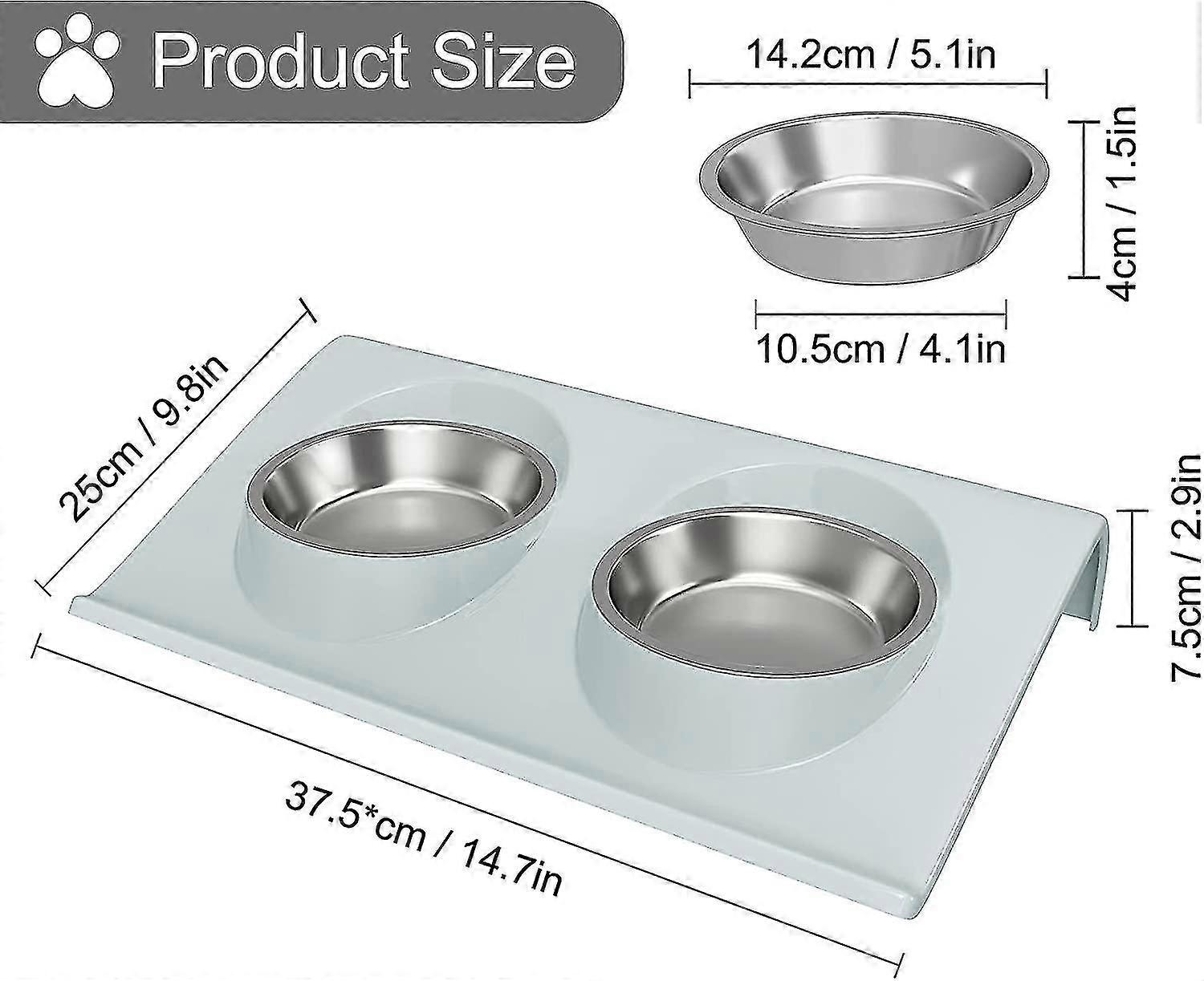Bowl For Cat And Small Dog In Non-slip Base, Pet Supplies 15 Tilt (blue)
