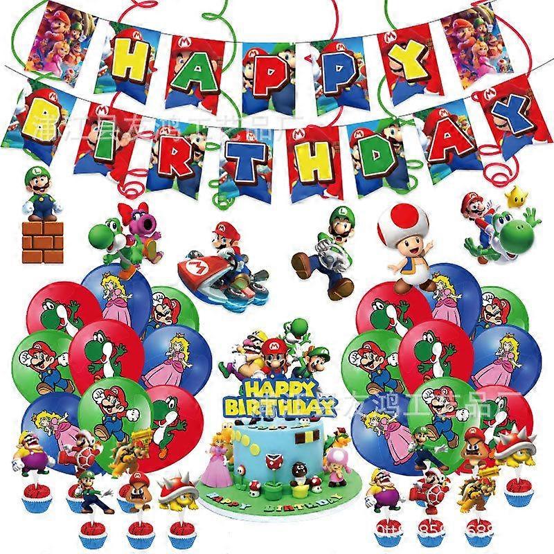 Super Mario Birthday Party Decoration Baby Shower Boy Girl Tableware ...