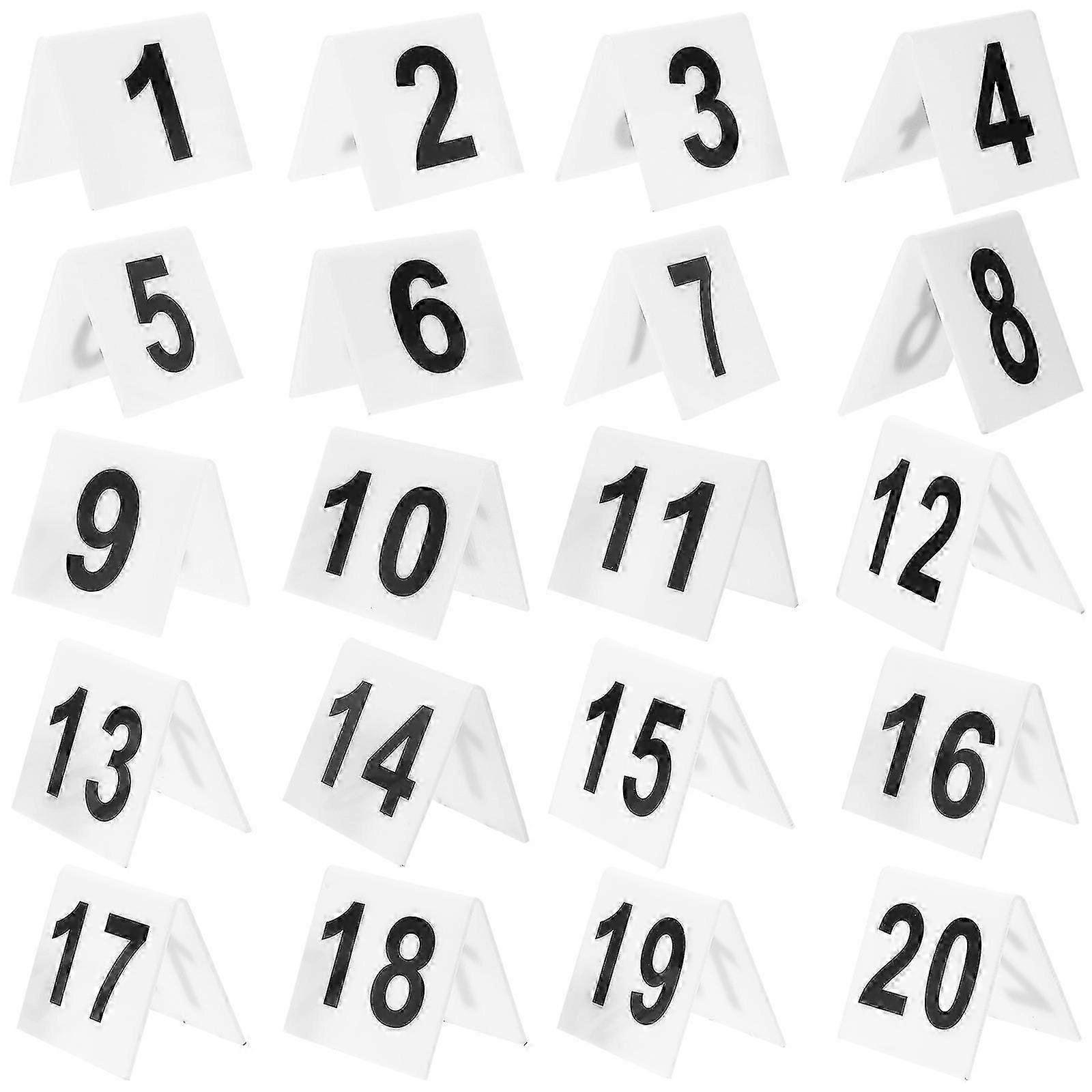 20 piezas de marcadores numéricos acrílicos Marcadores reutilizables del número 1 al 20 Marcadores de números de evidencia de mesa de restaurante Marcadores de números