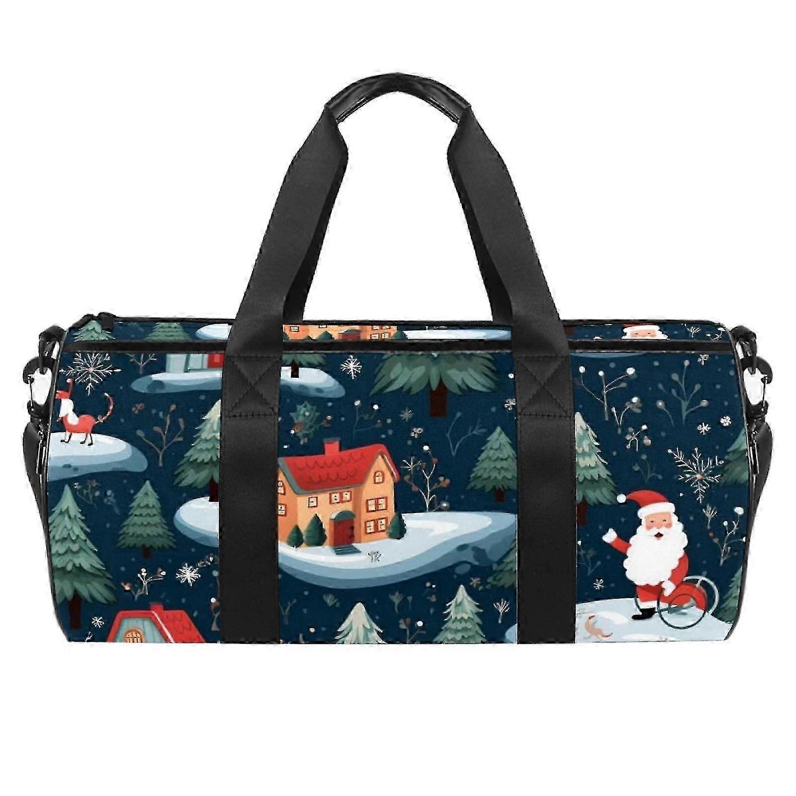 クリスマス大容量スポーツダッフルバッグ、、内部ジッパーポケット付き - 週末や旅行に最適です.h429
