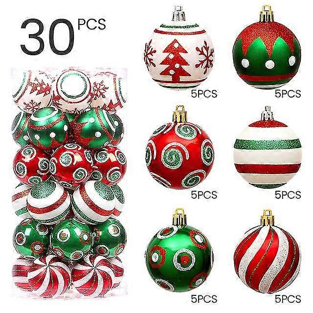 30pcs  Ball  Tree Decoration Ornaments For Home Decor Xmas Hanging Tree Pendants New Year Ball Accessories