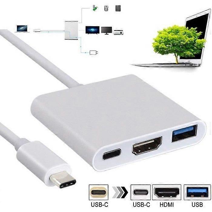Multiport Adapter - INECK - USB 3.1 Type-C - HDMI - USB 3.0 - Black