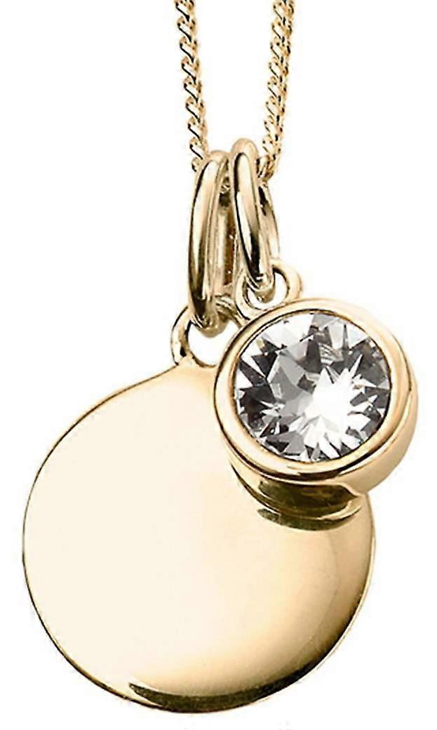 Beginnings April Crystal Birthstone Pendant - Gold/Silver