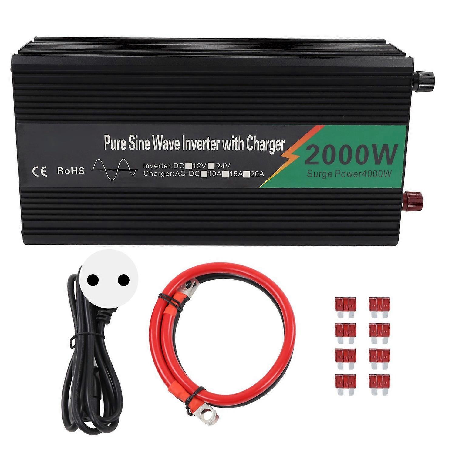 Pure Sine Wave Power Inverter DC12V to Digital Display Power Inverter for Refrigerator RV 2000W