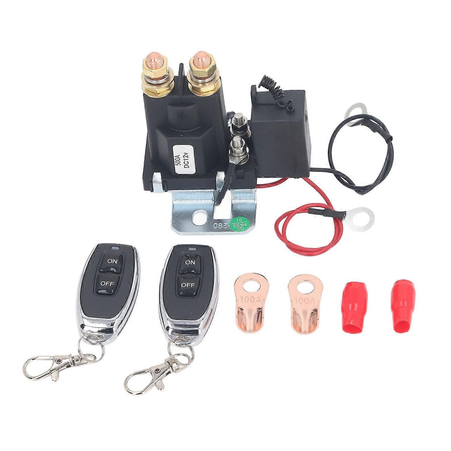 Wireless Relay Switch Anti Leakage Multifunctional Wireless Remote Switch with 2 Controllers 12V 500