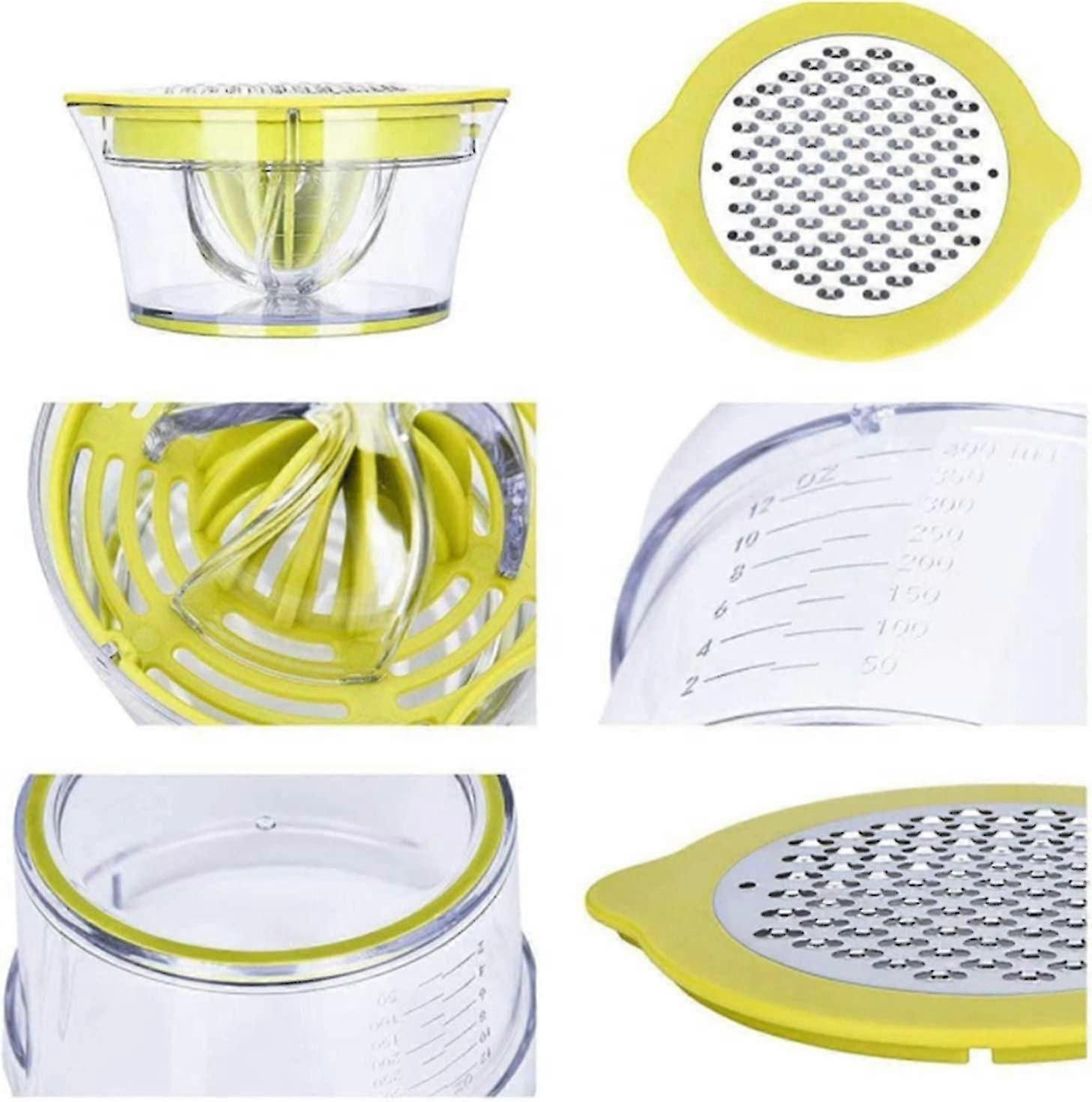 Citrus Lemon Orange Juicer, Manual Hand Squeezer With Built-in Measuring Cup And Grater Egg Yolk Separator Garlic Cheese Grater 1pcs