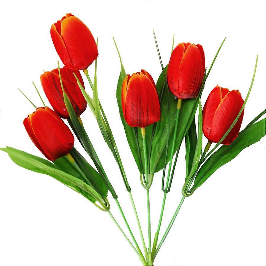 Durable Deep Red Tulip Arrangement, 6 Heads