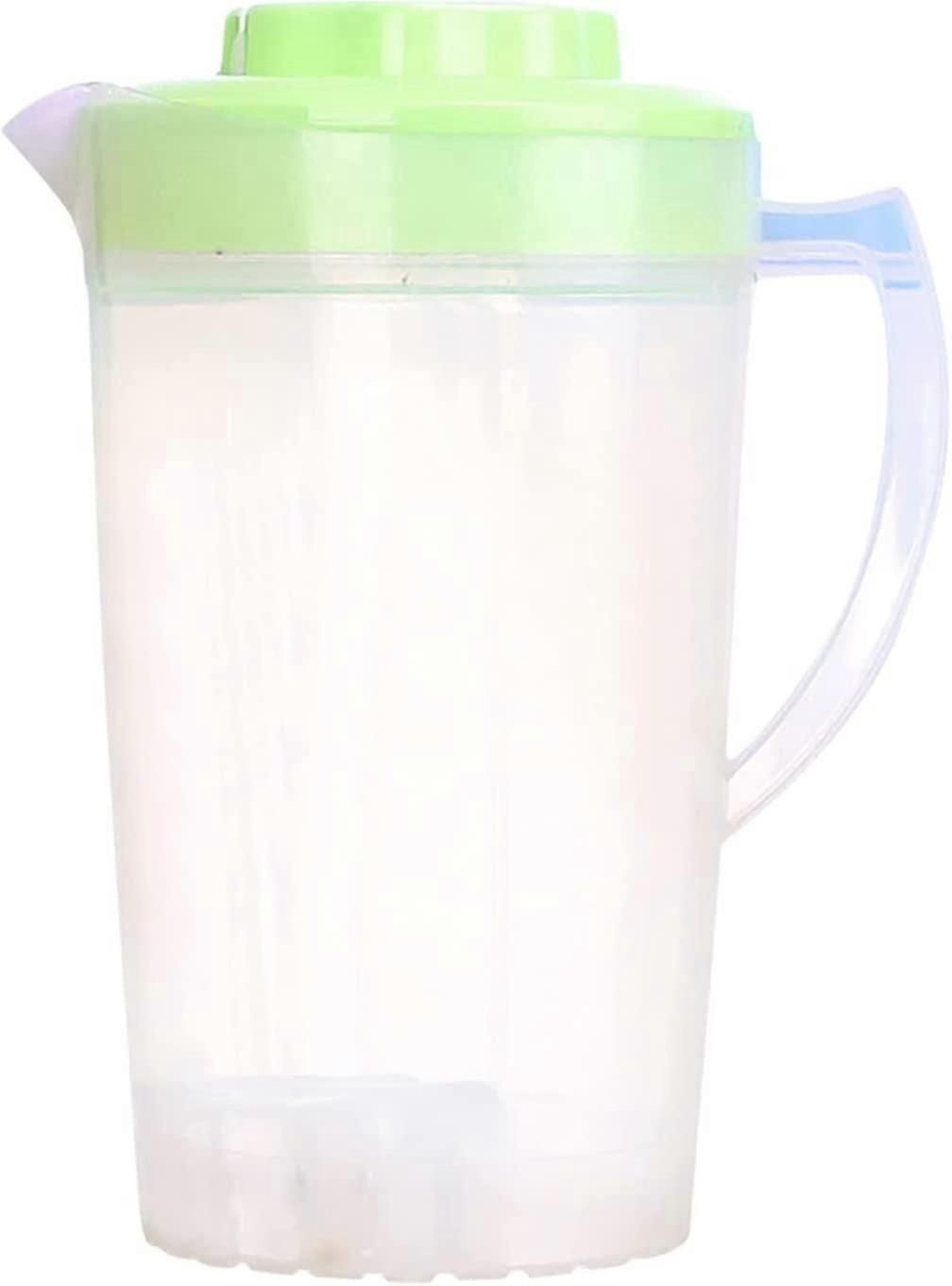 Pitcher Tea Lid Waterbeverage Kettle Jughandle Iced Coldspoutpitchers Gallon Clear Ice Acrylic Airtight with green