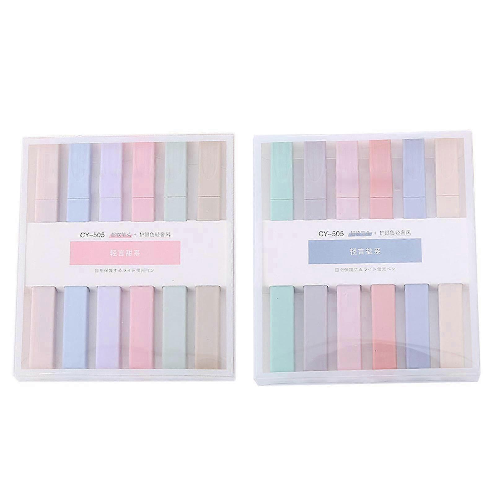 6pcs/set Morandi Highlighter Pen Set Eye Protection Super Soft Highlighter for Taking Notes