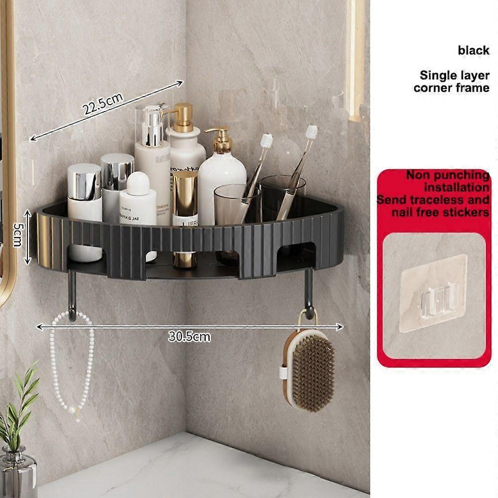 Plastic Corner Shelf Wall Mount Shampoo Organizer New Condiment Organizer