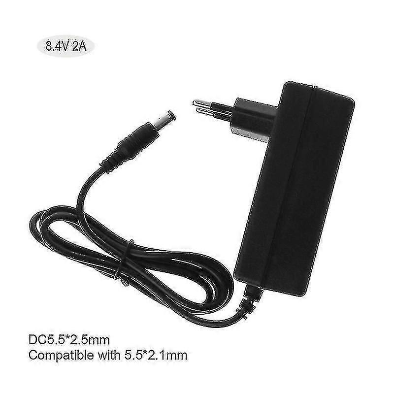 Intelligent 8.4V DC 2A Battery Charger with EU/US Plug