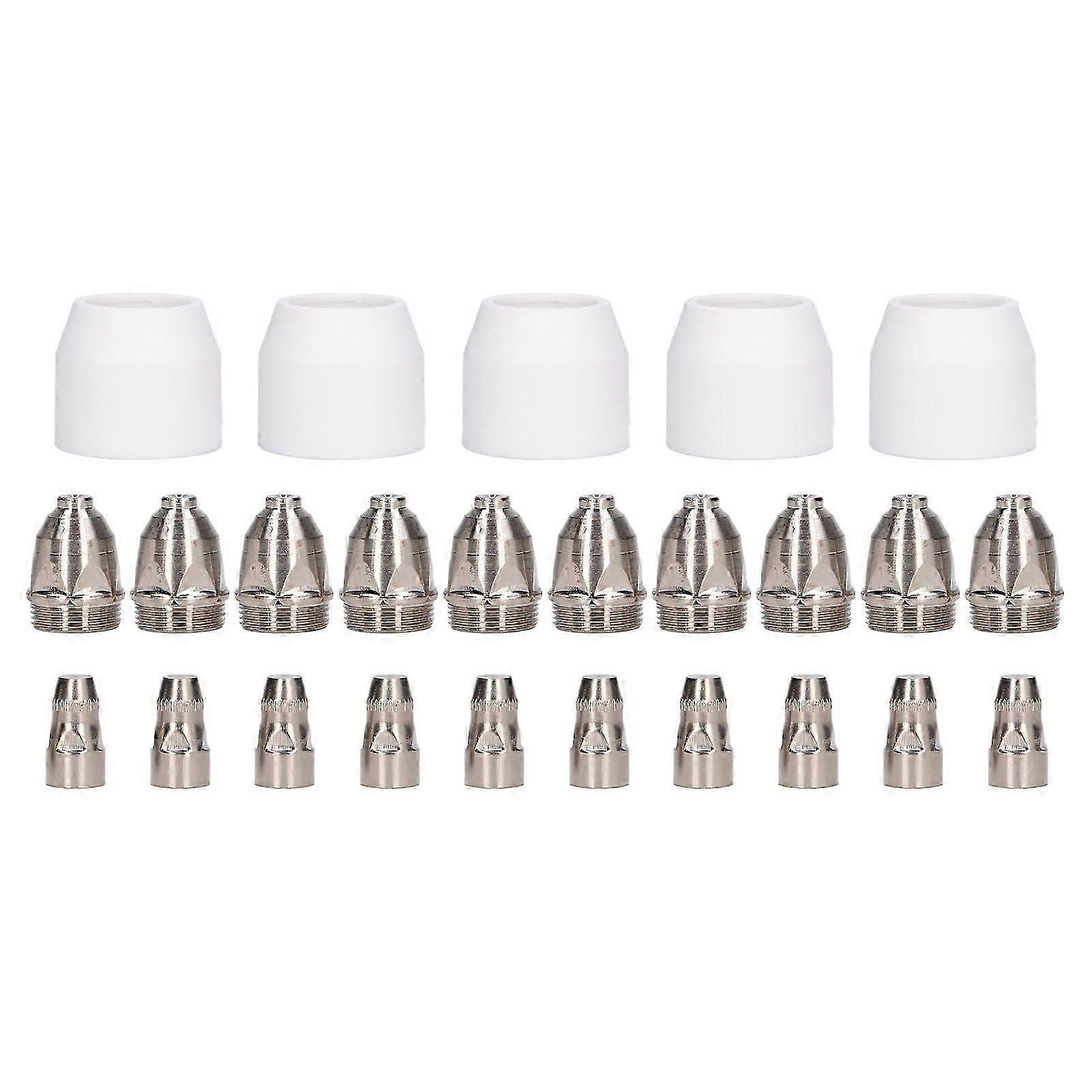 25Pcs Plasma Cutting Torch Consumables Electrode Tip Nozzle Ceramic Shield Cup for P80 Cutter