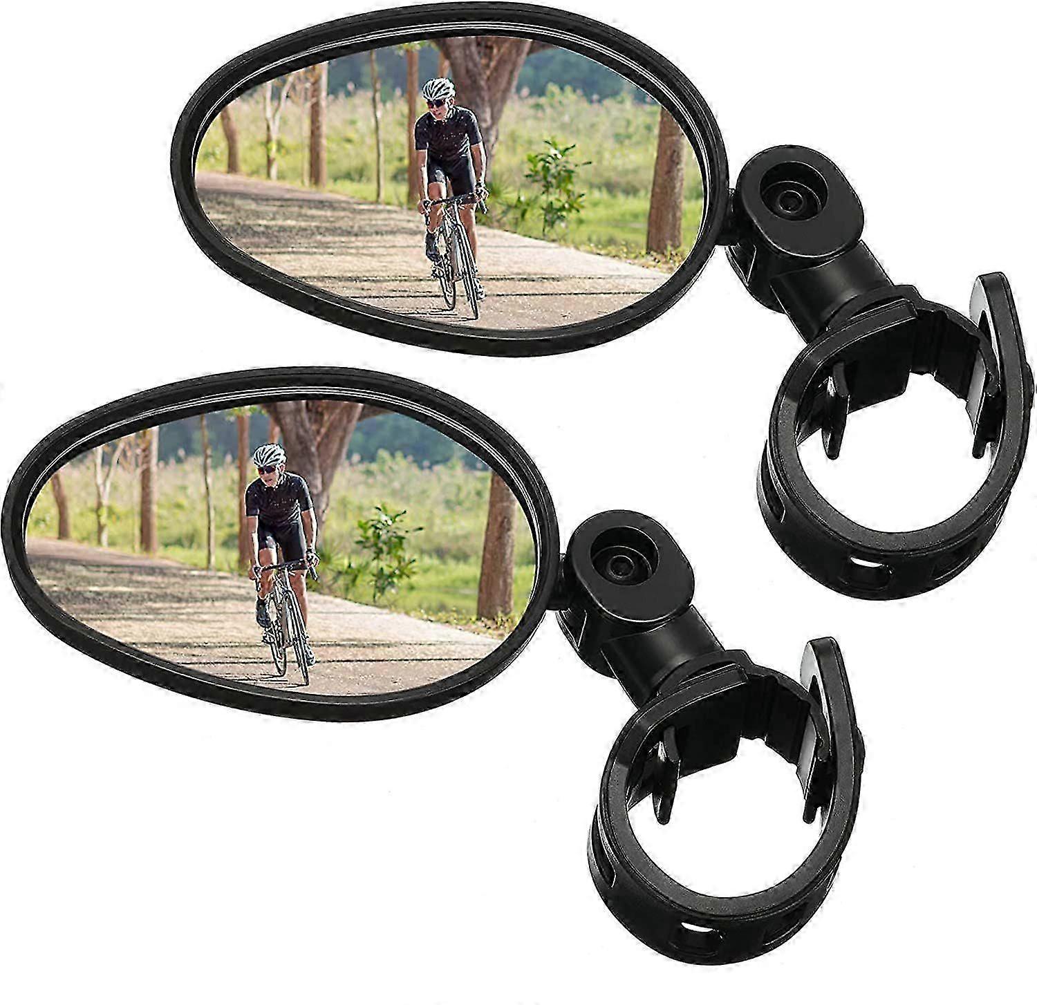 2 Espelhos de Bicicleta 360 Guidão Ajustável Grande Angular Retrovisor À Prova de Choque Acrílico Convexo