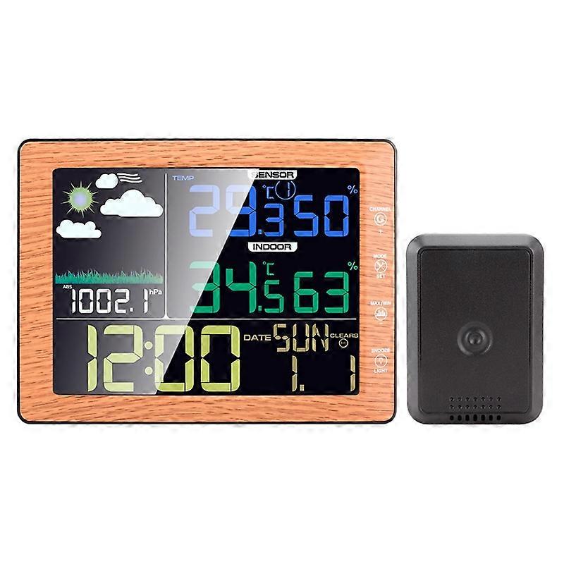 Multifunctional Wireless Colorful Screen Weather Clock Indoor And Outdoor Thermohygrometer TS-8210-WG