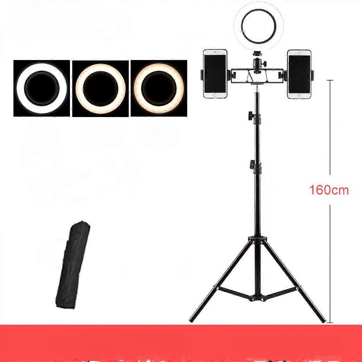 16CM Double stand LED Ring Light stand Make Up RingLight for Video, Studio, Makeup, Dimmable 3 Light Modes, Easy to Carry and Install