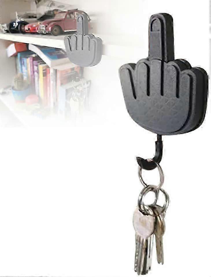 Μαύρο μεσαίο δάχτυλο κλειδί κρεμάστρα/αστεία ιδέα δώρων αυτοκόλλητη εγχώρια πόρτα τοίχων κλειδί κάτοχος πλαστογραφία γραφείο/αποθήκευση γάντζος νέο