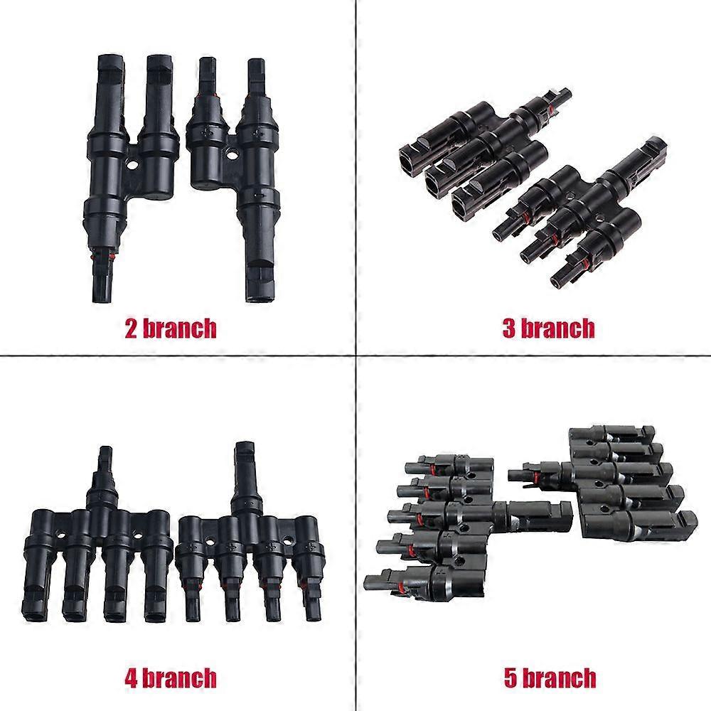 1/3/4/5 Y Branch Connectors in Pair MMF+FFM for Parallel Connection Between Solar Panels