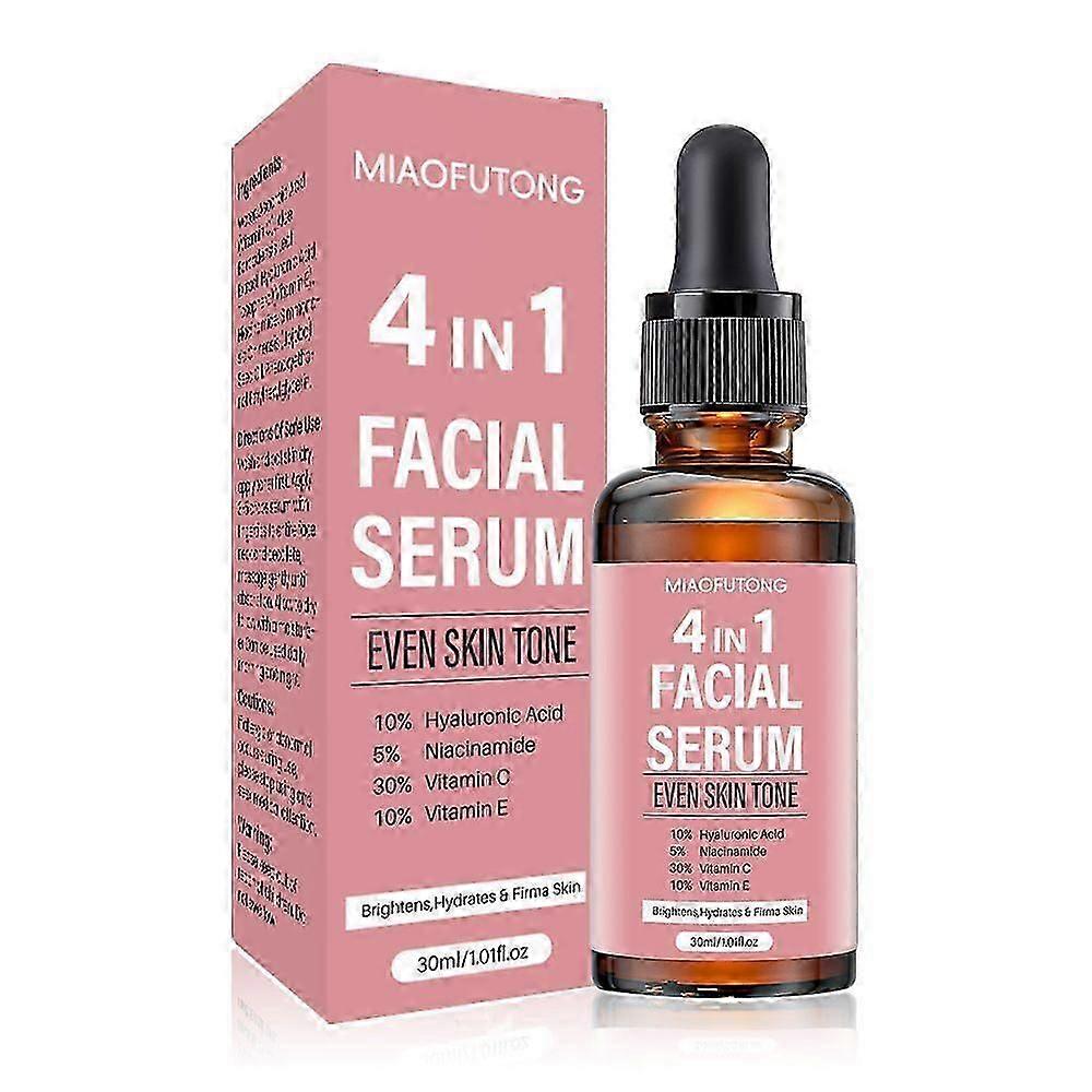 høj kvalitet4-i-1 ansigtsserum, 30 ml anti-aging C-vitamin serum til ansigt, anti-aging ansigtsserum til ansigtsfugtighed, opstramning af hud og jævn hud T