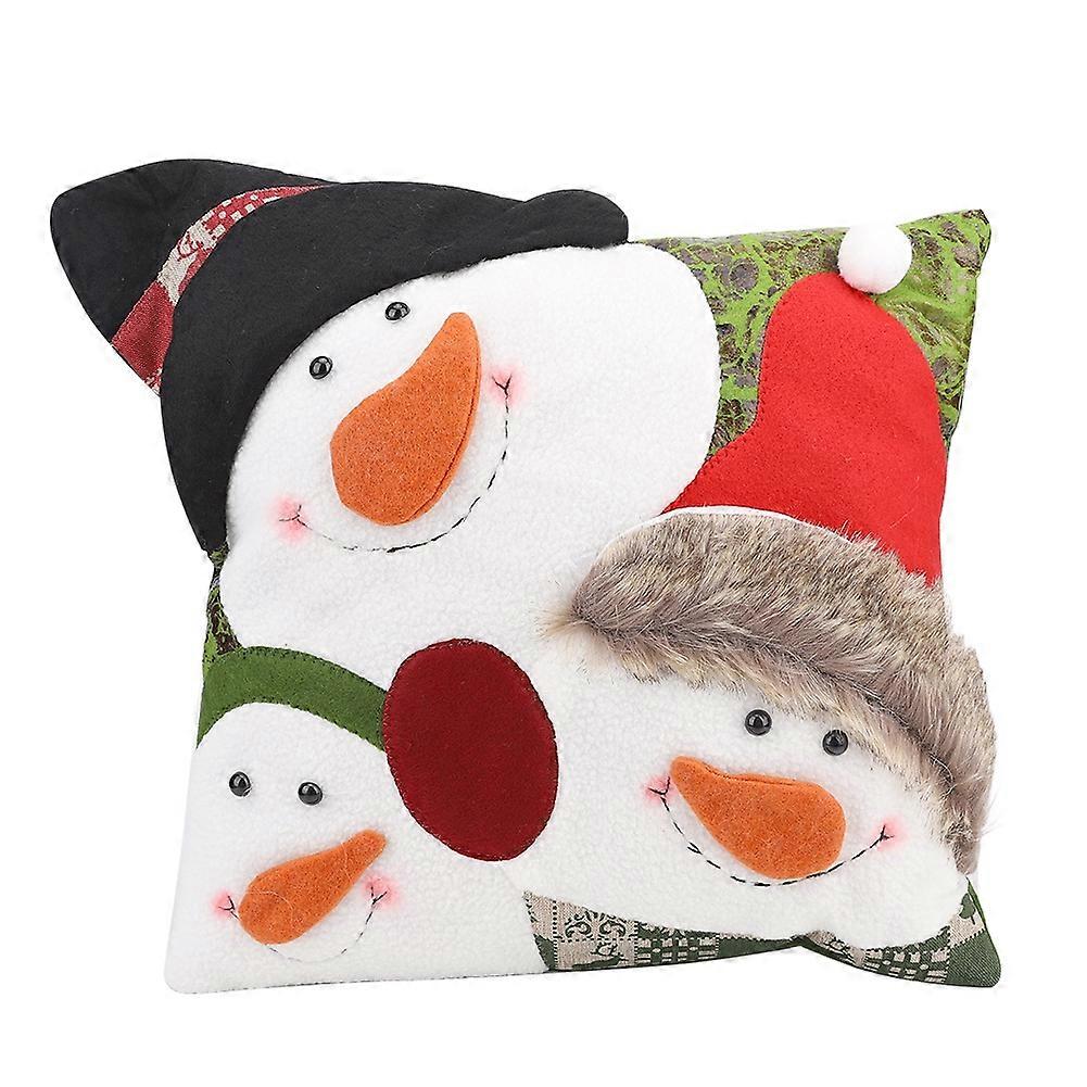 Christmas Themed Snowman Shape Throw Pillow Cushion, Soft Decorative Home Ornament for Couch and Bed, 18x18 Inches