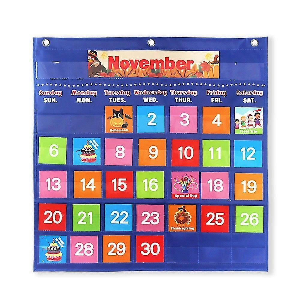 The Ultimate Classroom Calendar Pocket Chart for Kids - Simplified Calendar with Educational Cards for Easy Learning - Fun Boho Classroom/Teacher Must
