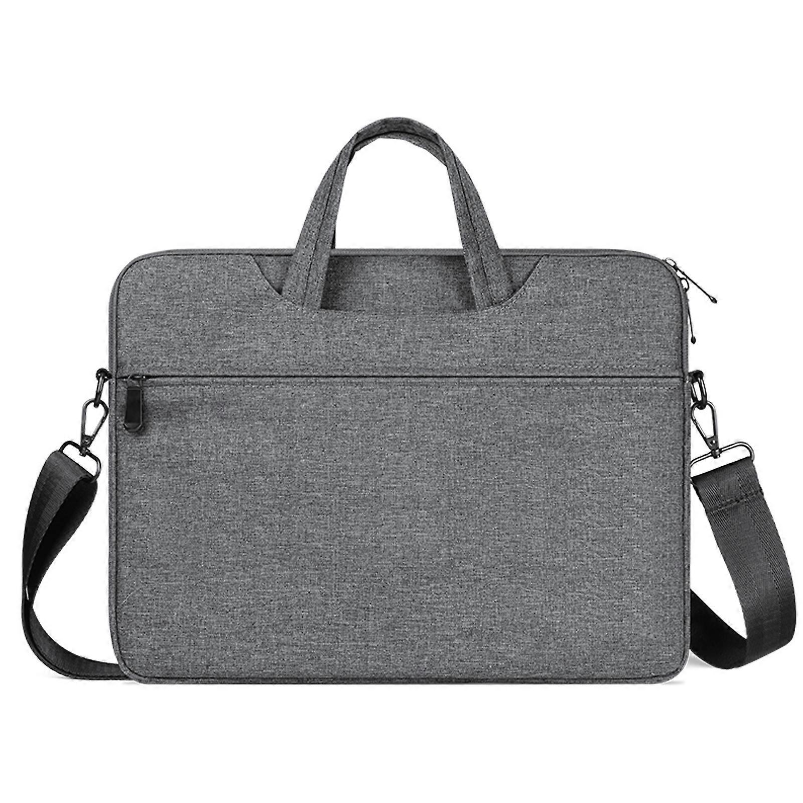 Borsa portatile per computer portatile per laptop da 15,6-16 pollici, tasca frontale di facile accesso, vestibilità sicura, custodia impermeabile alla moda grigio scuro