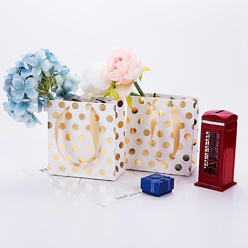  with Ribbon Handles(Metallic Dots 8 Pack Bulk)