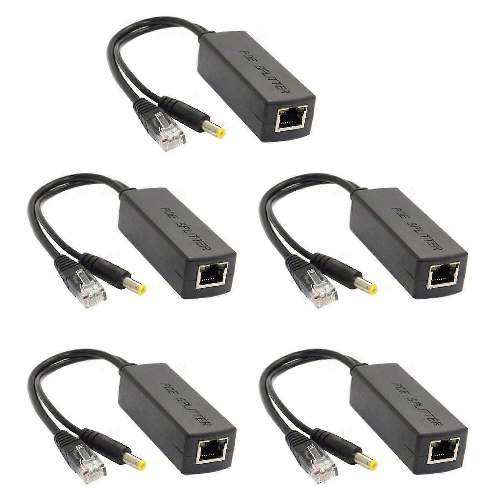 5X Gigabit Mini PoE Splitter 10/100/1000Mbps POE Splitter DC Output 12V Power over Ethernet IEEE 80