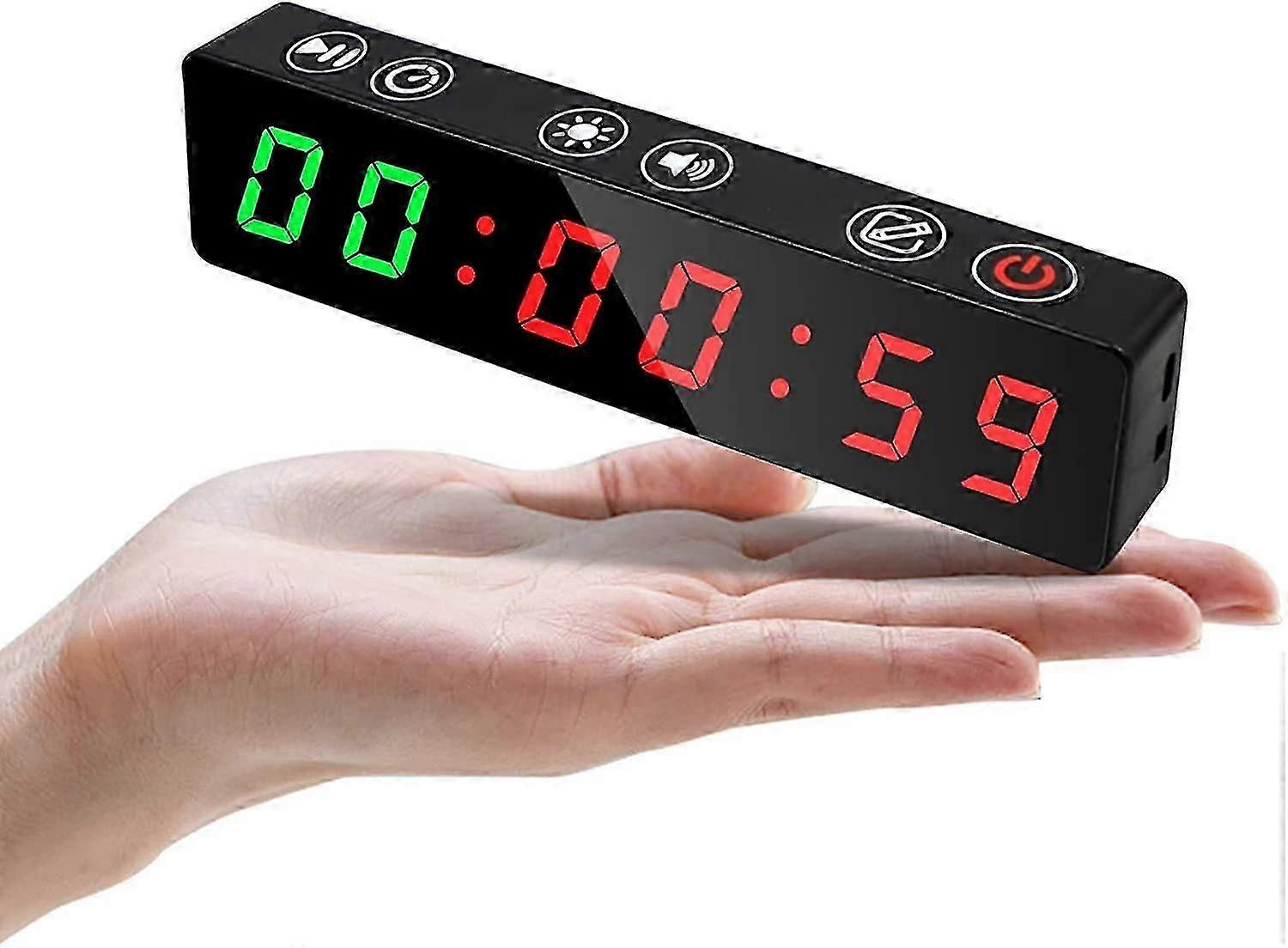 Portable Gym Timer, Workout Clock With Rechargeable Battery And Built-in Magnet, Stopwatch Countdown/up For Home Gym Garage Fitness, Interval Training