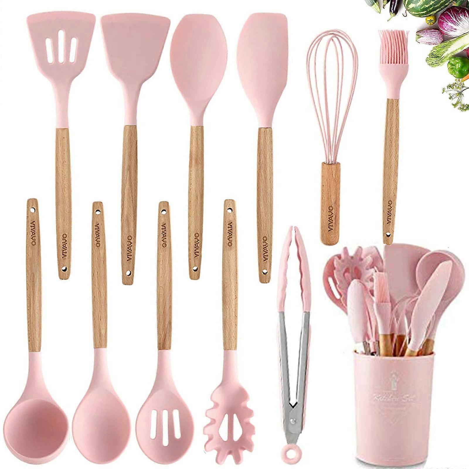 12 Pieces Silicone Kitchen Utensils Set for Cooking and Serving