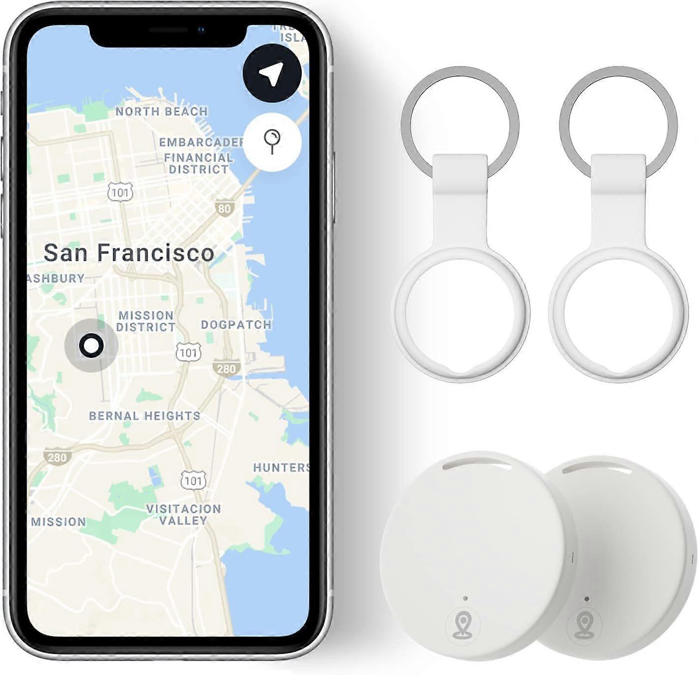 Key Finder Locator Tracker for Keys and Wallets 2 Pack Two-Way Anti-Lost Alarm Phone Finder with Key Chain and Silicone Protective Case