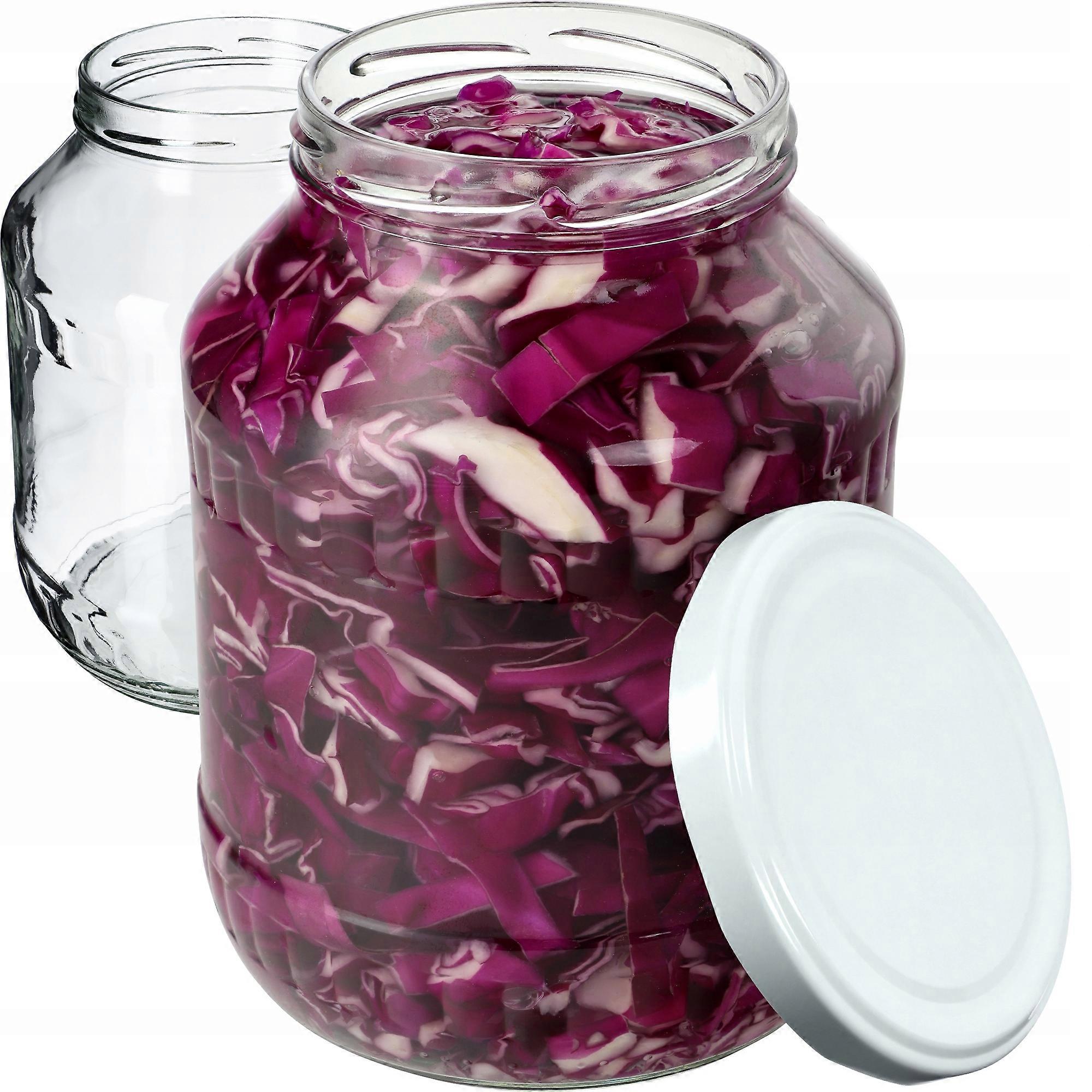 KADAX 2x Glass jar 1.7L for preserves cucumbers tinctures + lids fi89