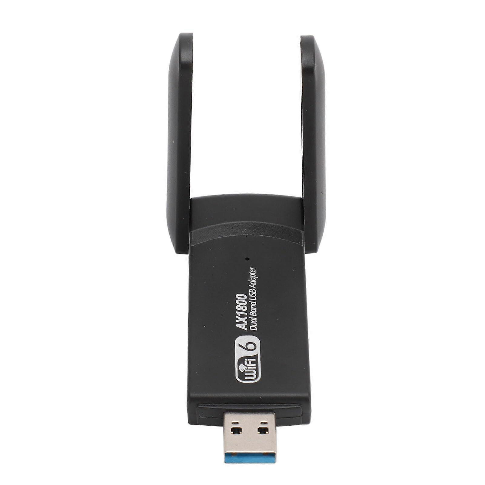 Dual Antennas USB 3.0 WiFis 6 USB WiFis Adapter 1800Mbps Support 2.4G 5G Network for Windows 10