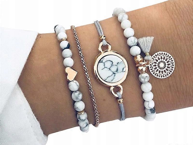 M188 Set Bracelet 4in1 String Heart Boho