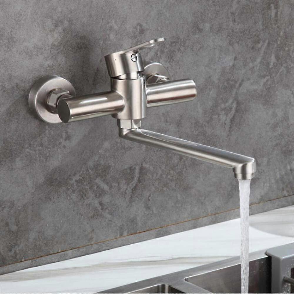 Wall Mount Kitchen Faucets 304 Stainless Steel Wall-Mounted Hot Water Laundry Sink Single Function Model